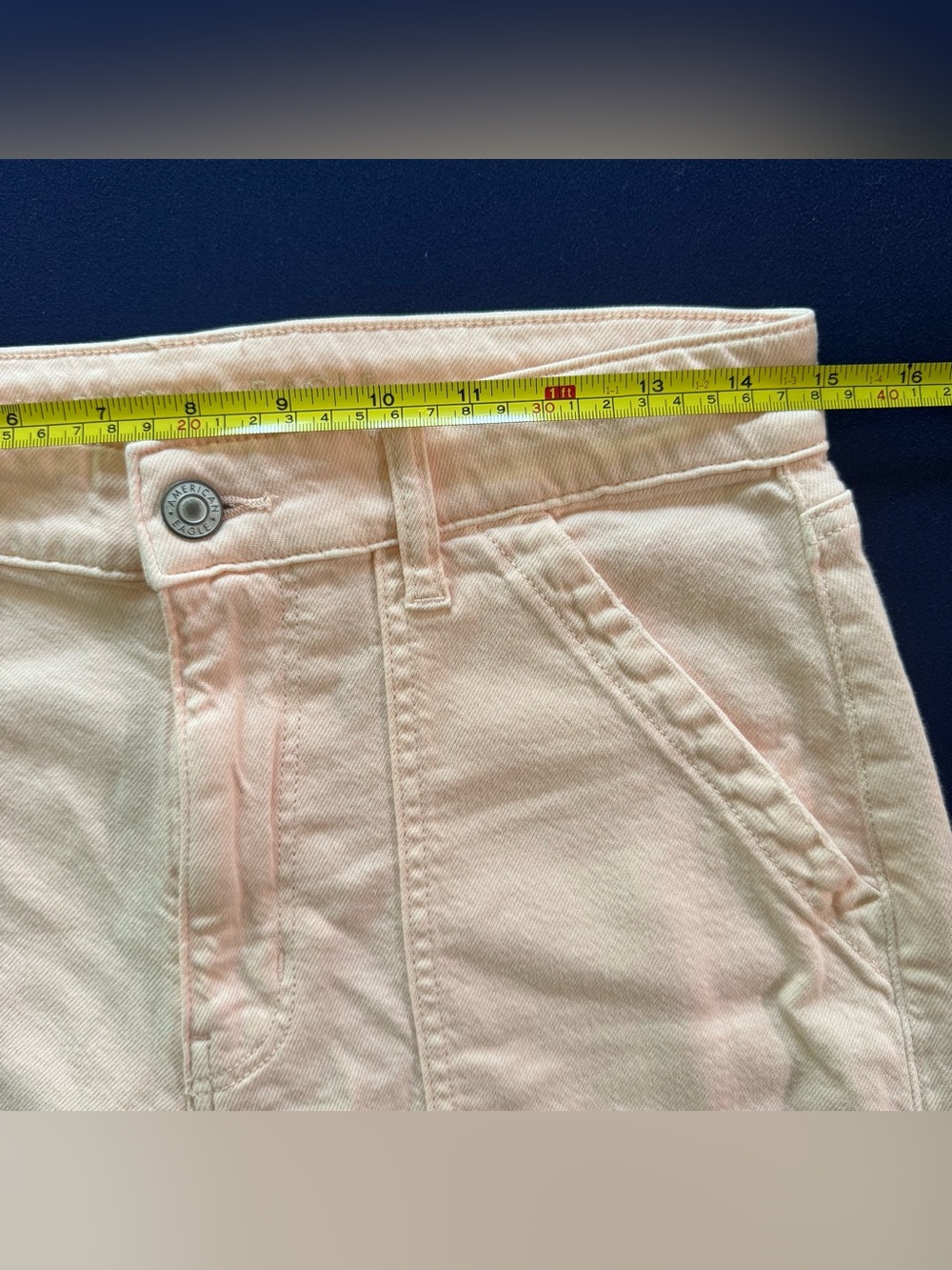American Eagle Jeans Womens 6 Long Light Pink Super High Rise Baggy Wide Leg - Picture 10 of 16
